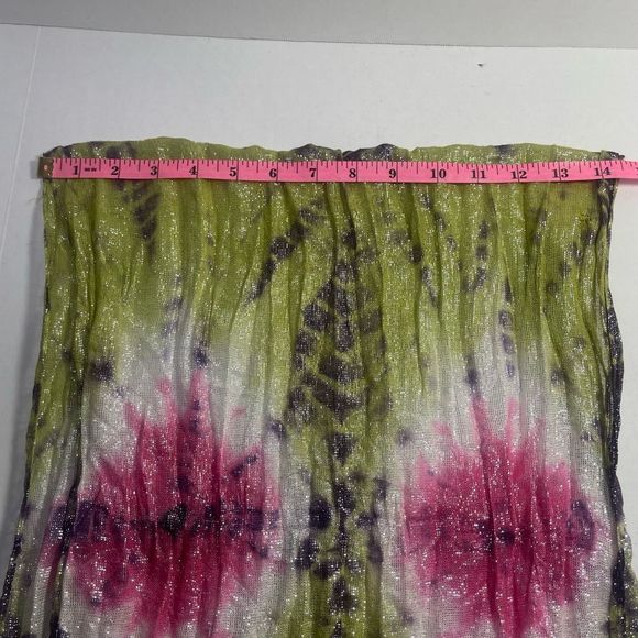 NWOT Tie Dye Viscose Scarf Green, Purple, Pink, White - Picture 11 of 14
